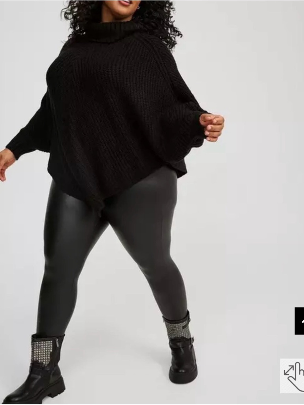 NWT Torrid Black Chunky Ribbed Poncho Sweater Size 3/4 (22-26)
